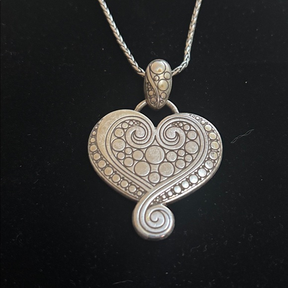 Brighton Reversible Silver Heart Pendant Necklace - Picture 3 of 6